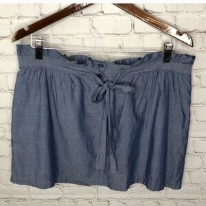 J. Crew Chambray Paper Bag Tie Waist Skirt
